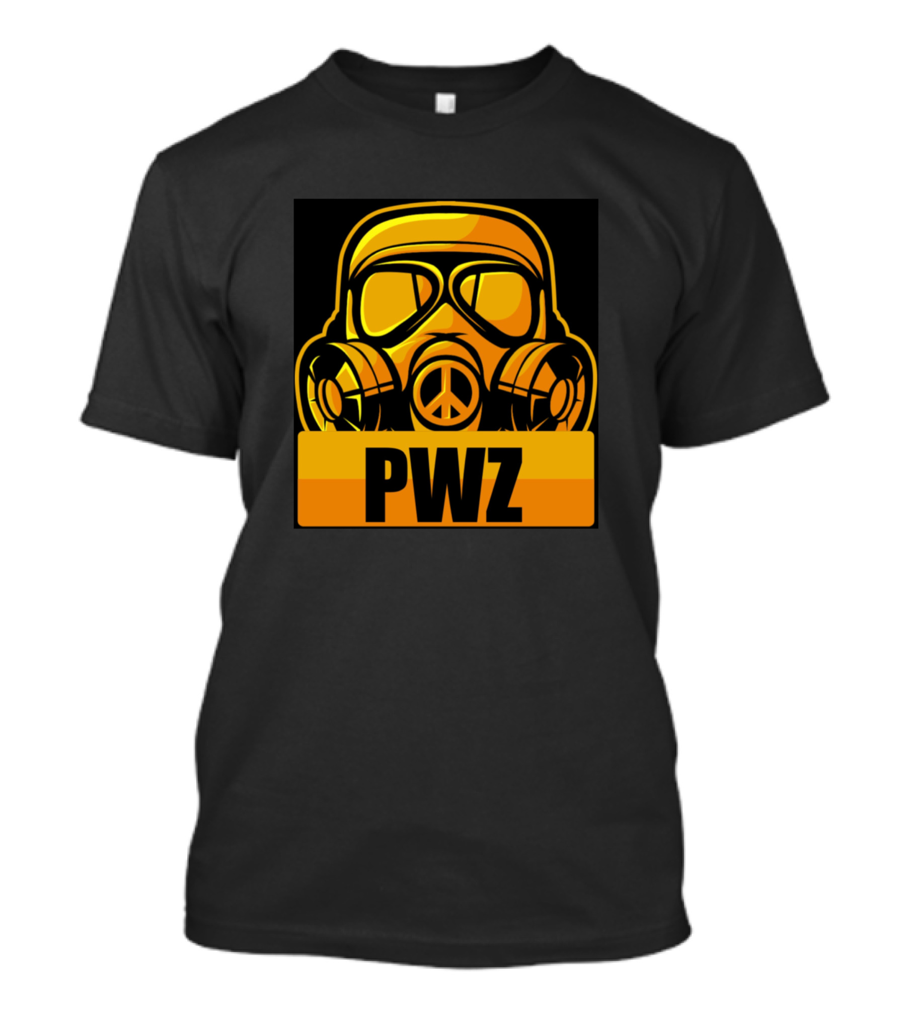PWZ Gas Mask Peace Symbol Yellow T-Shirt