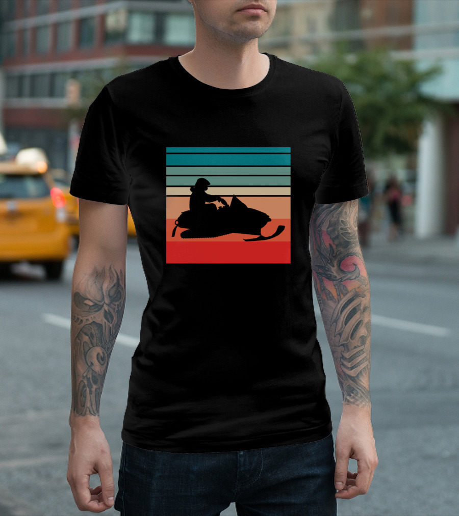 Retro Snowmobile Sunset T-Shirt