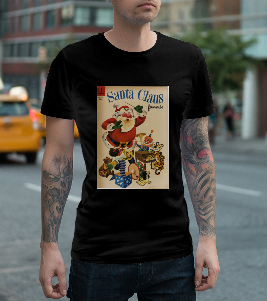 Santa Claus Funnies Dell Comic Orchestra with Toys T-Shirt