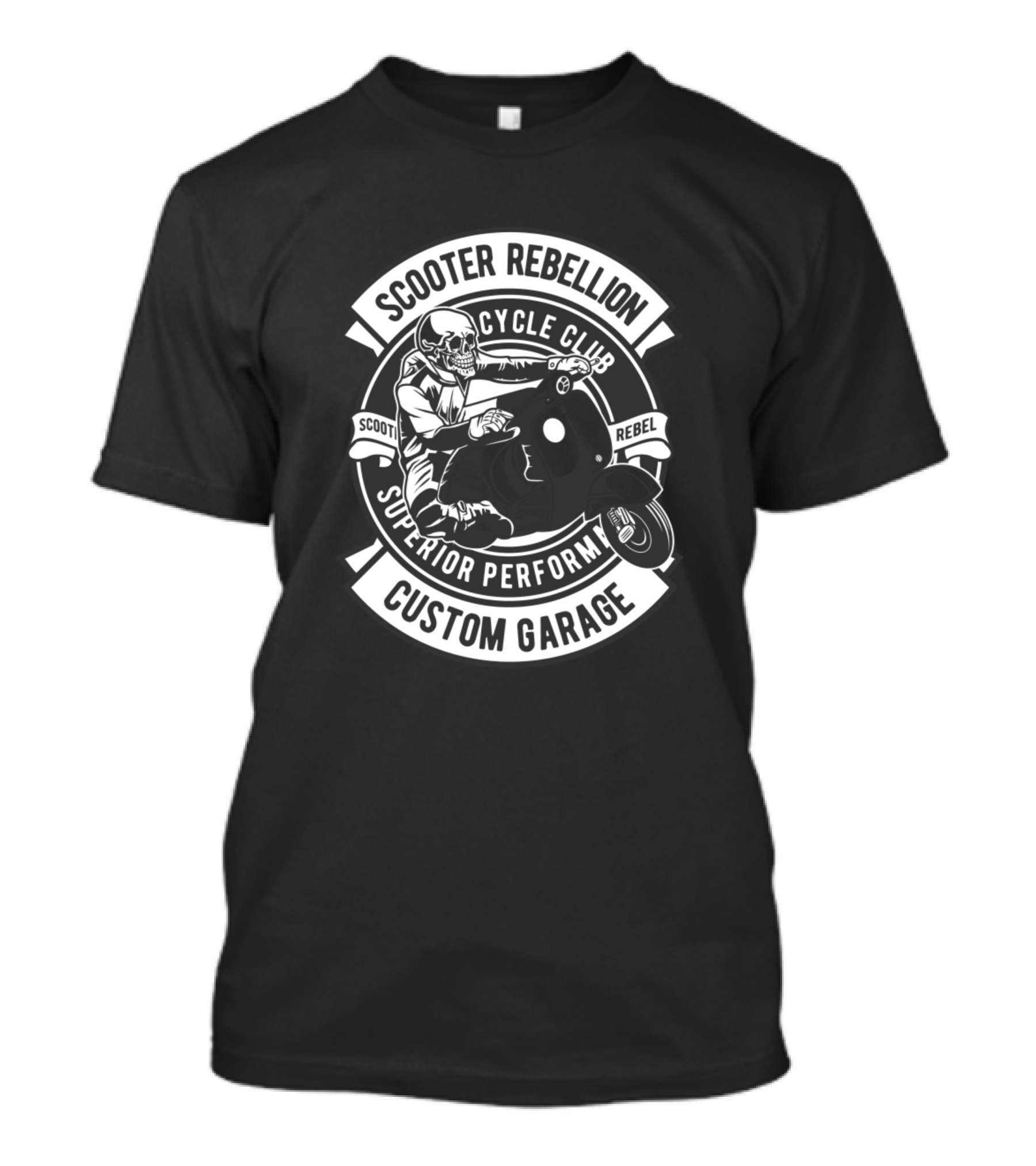 Scooter Rebellion Cycle Club Superior Perform Custom Garage T-Shirt