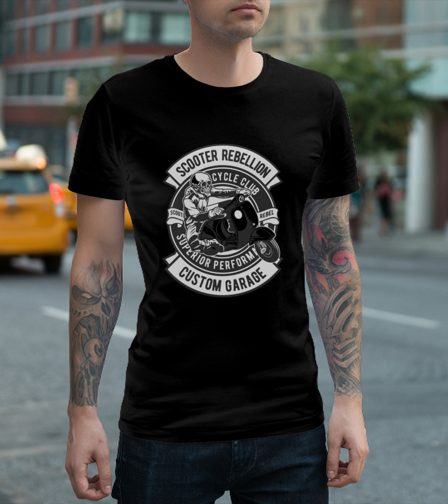 Scooter Rebellion Cycle Club Superior Perform Custom Garage T-Shirt
