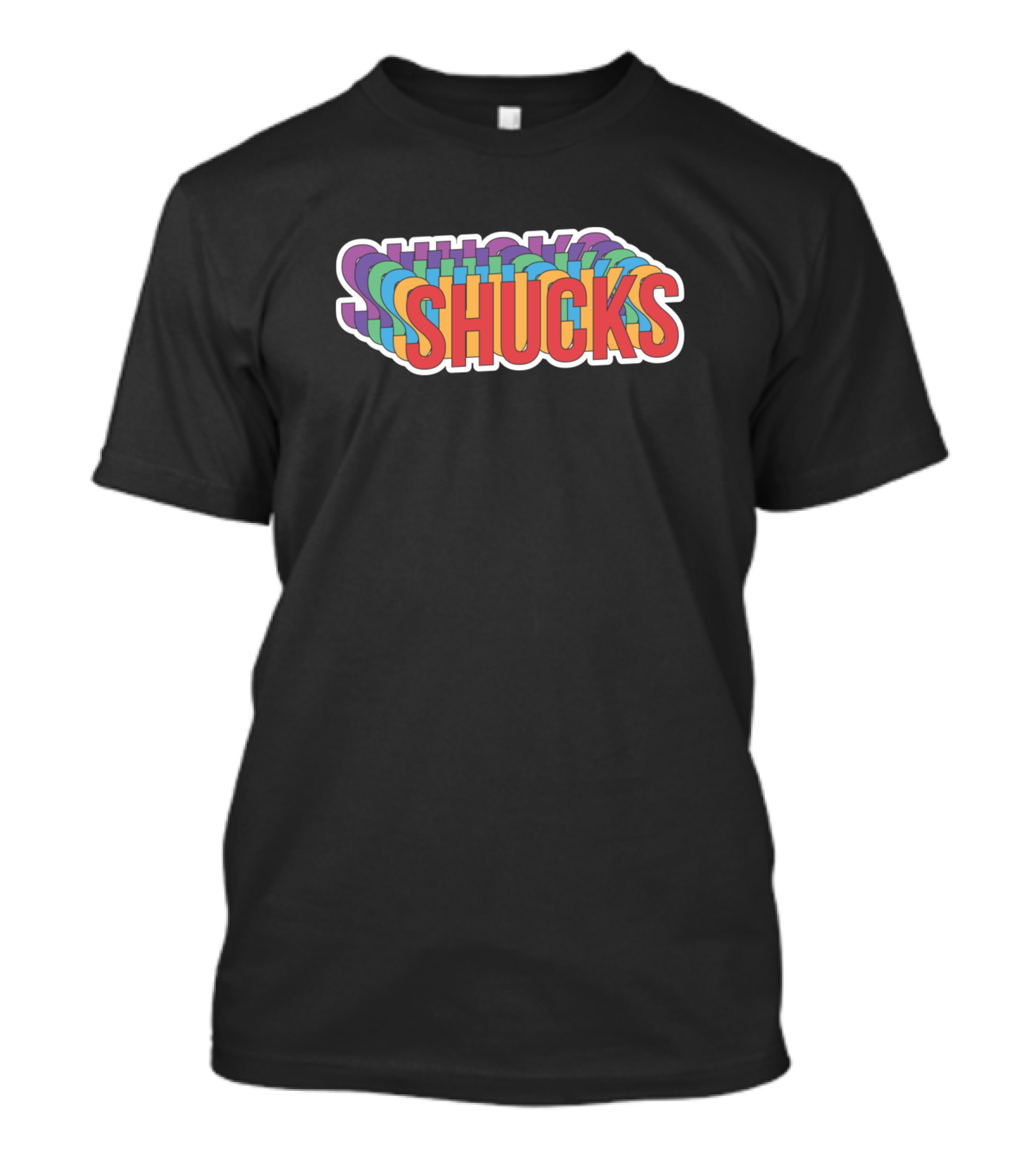 Shucks Text With Colorful Layered Effect T-Shirt