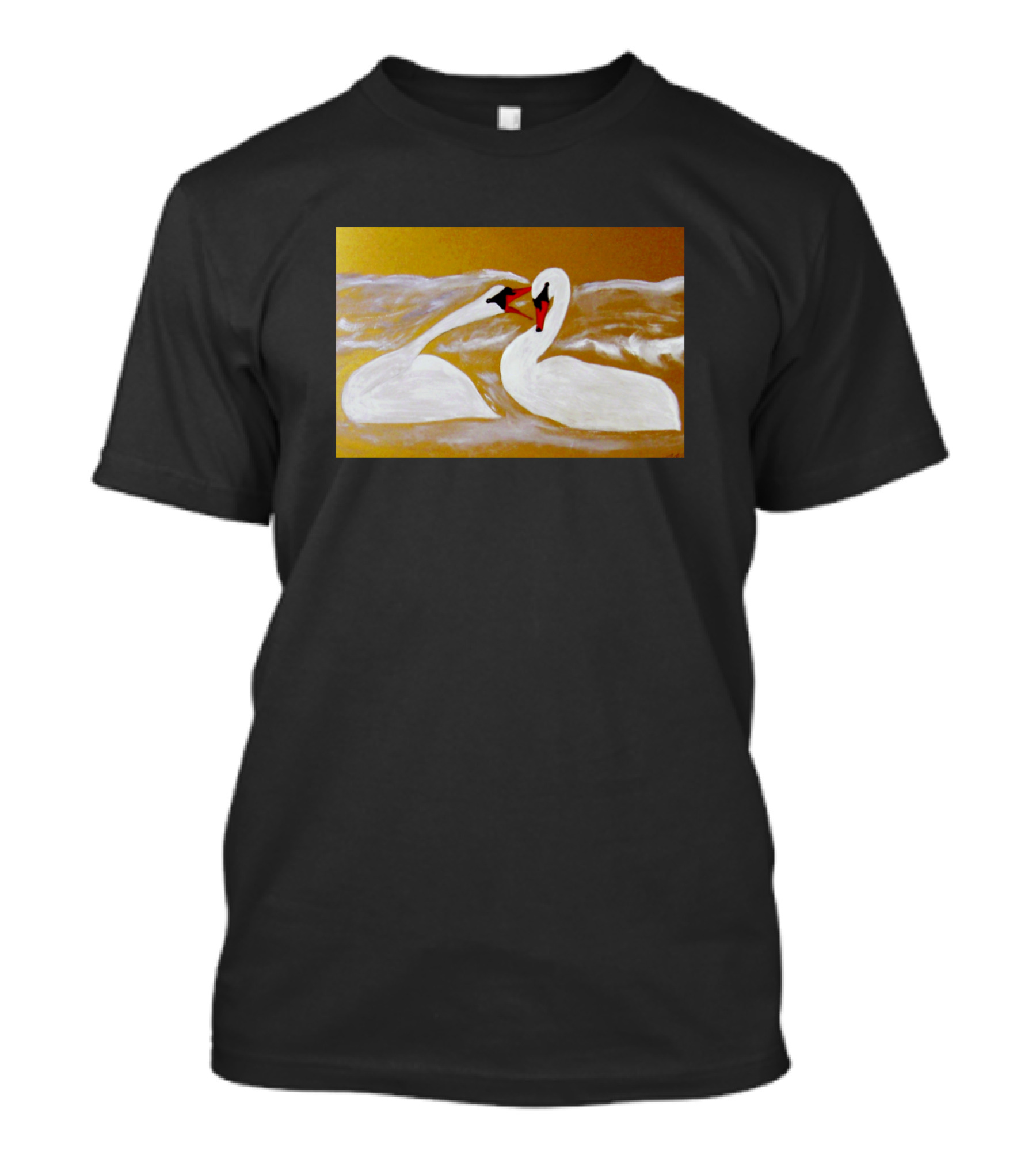 The Courtship Swan Pair In Water T-Shirt