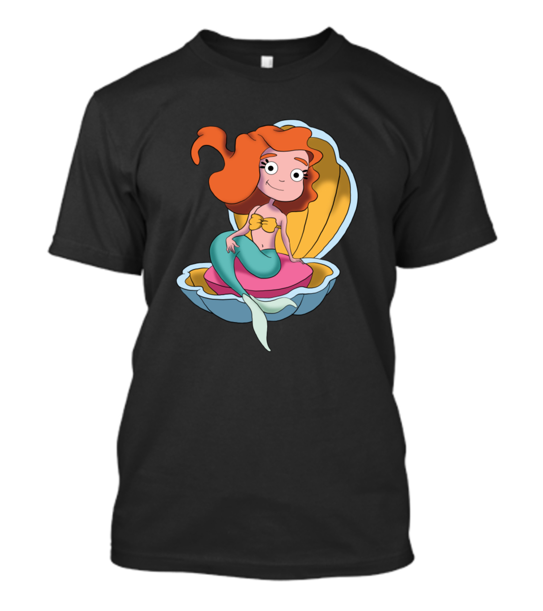 The Little Mermaid Cartoon Clam Shell T-Shirt