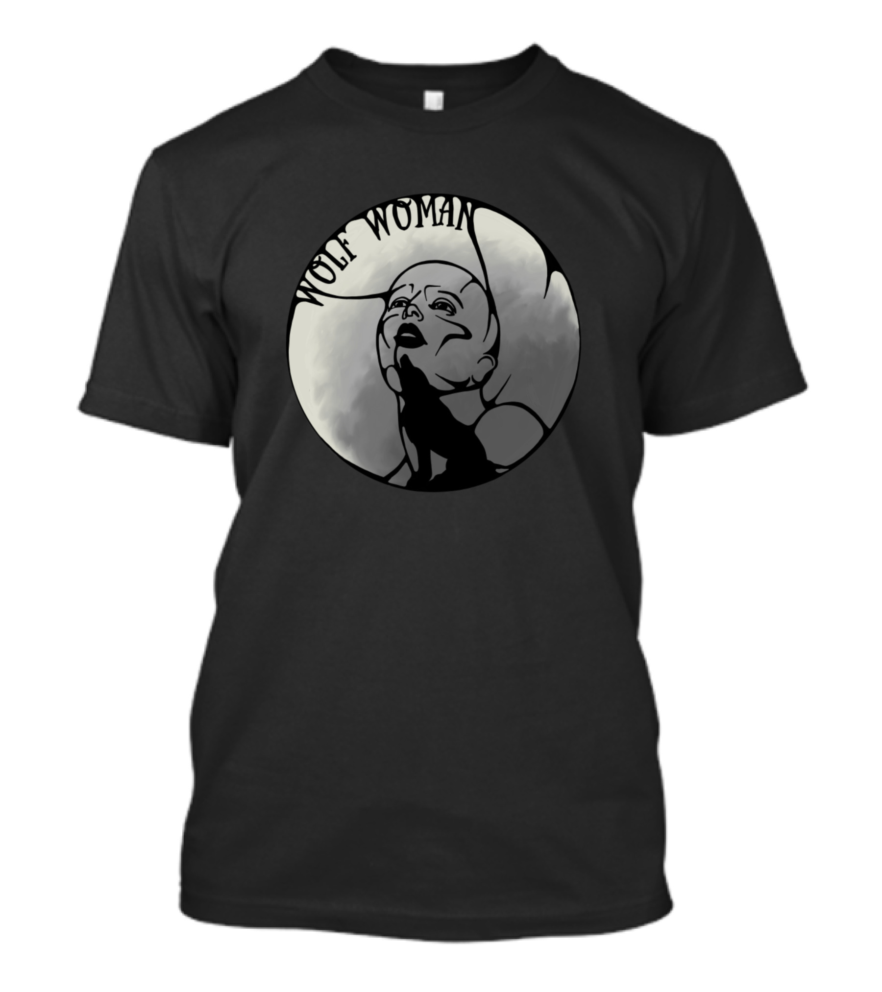 Wolf Woman Howling At The Moon T-Shirt
