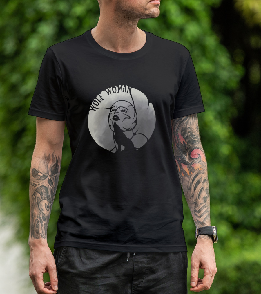 Wolf Woman Howling At The Moon T-Shirt