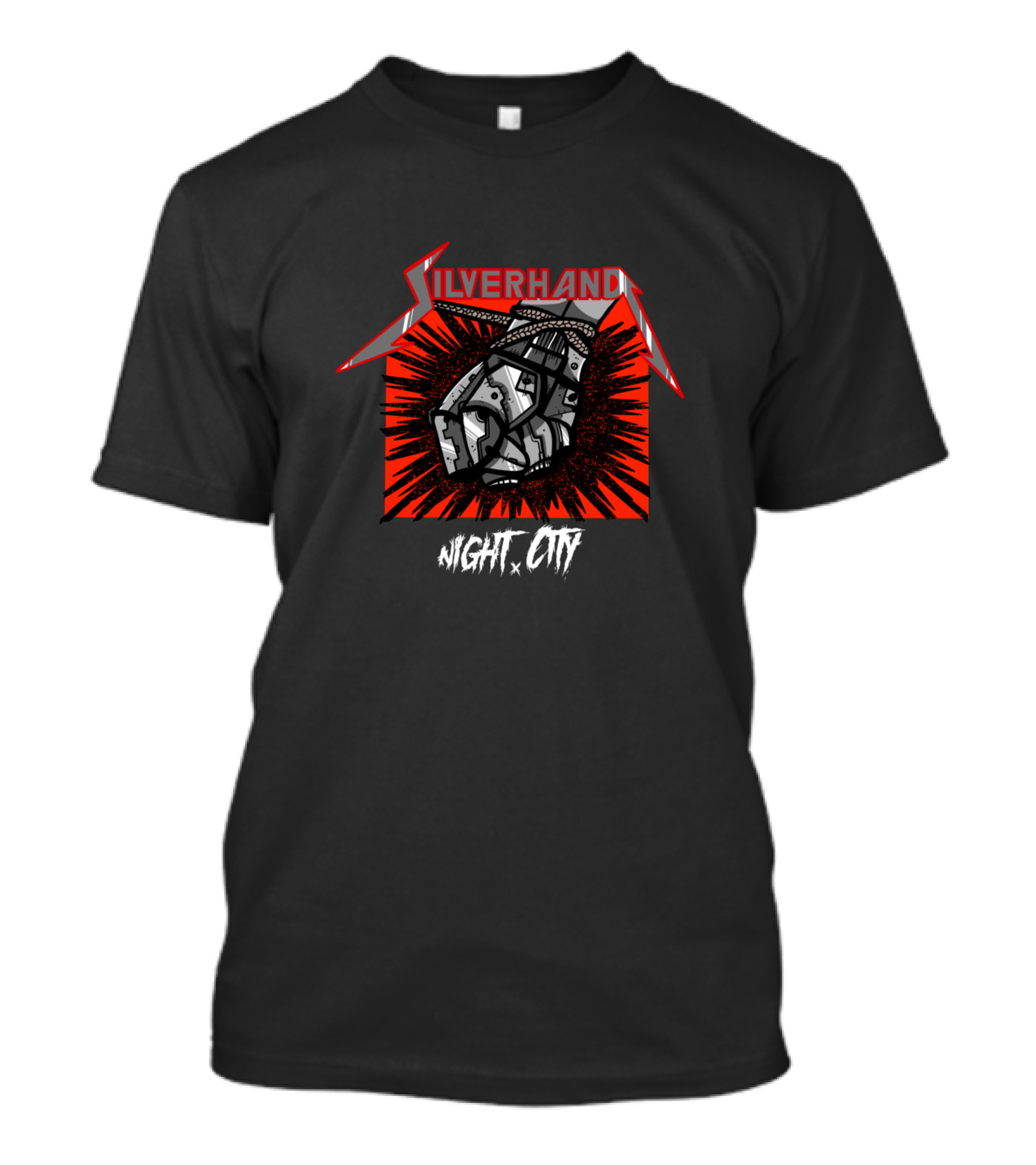 Silverhand Night City Cyberpunk Fist Burst T-Shirt