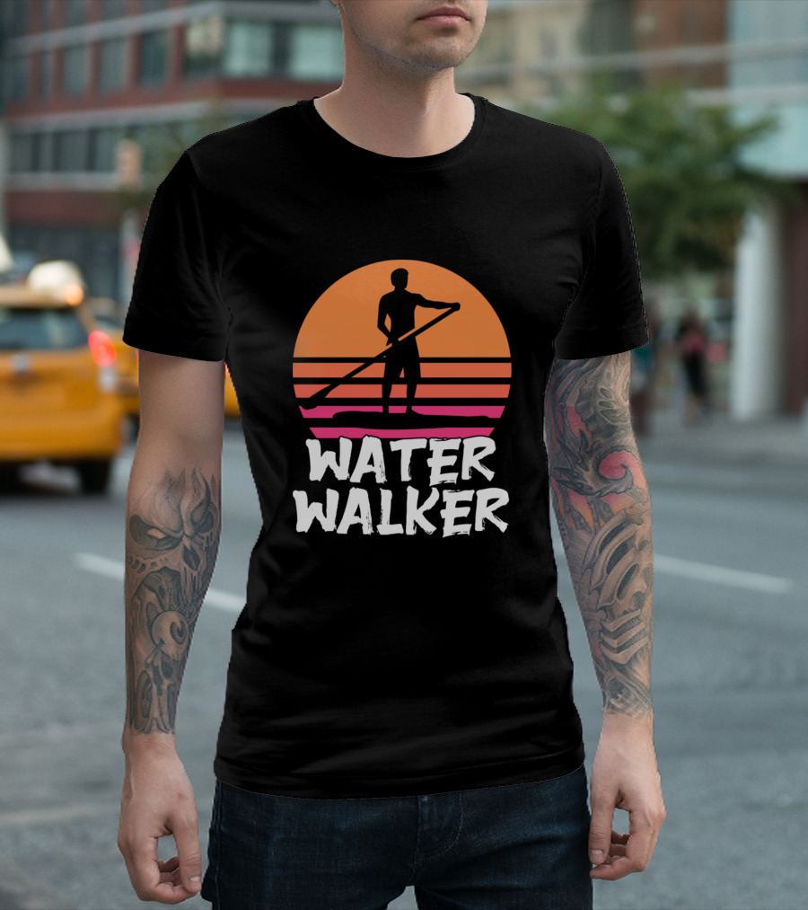 Water Walker Paddle Board Sunset T-Shirt