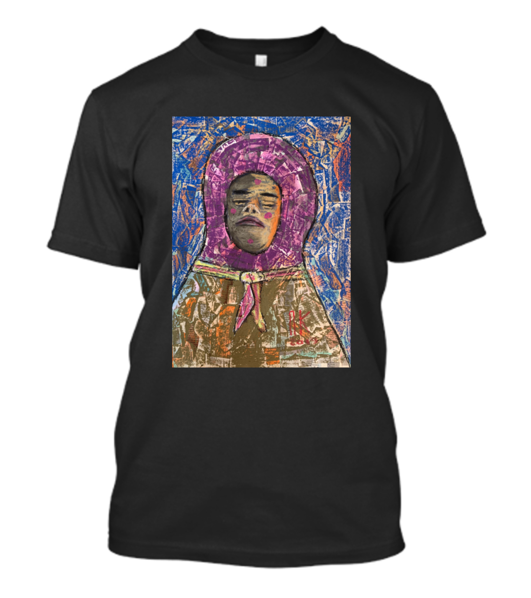 Where Is My Sun Abstract Portrait With Textured Collage T-Shirt
