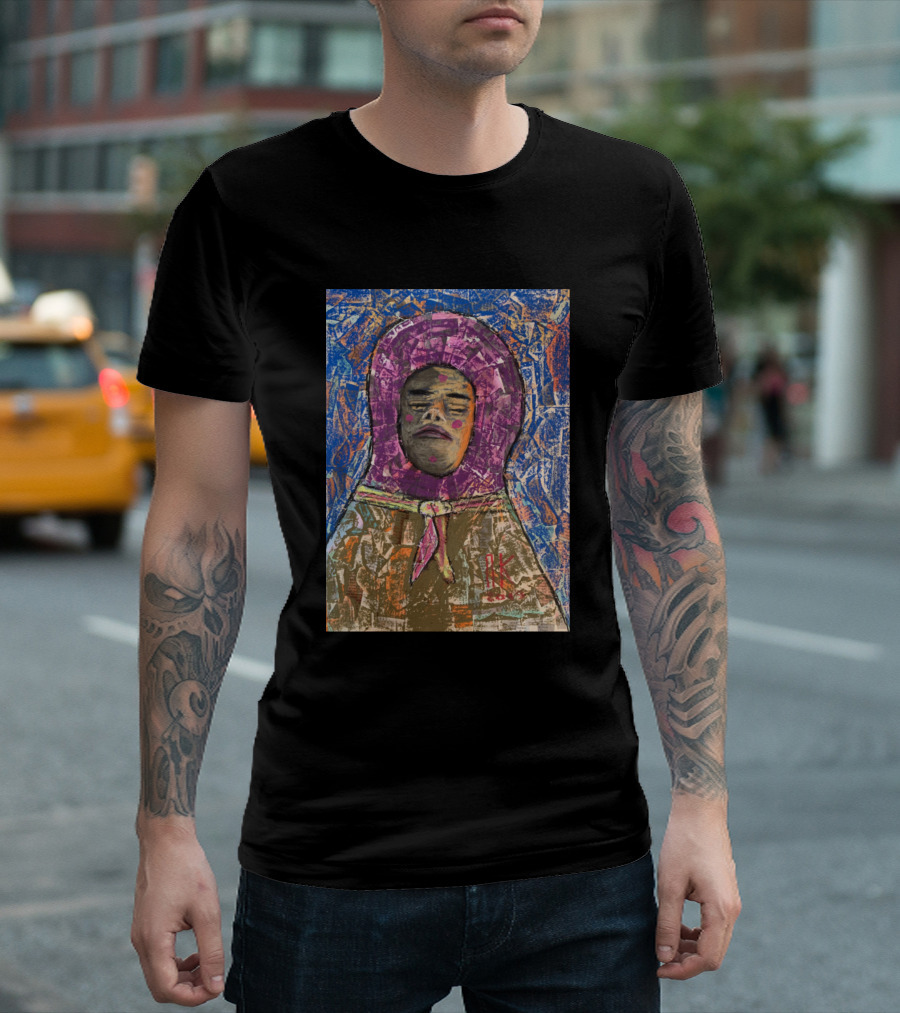 Where Is My Sun Abstract Portrait With Textured Collage T-Shirt