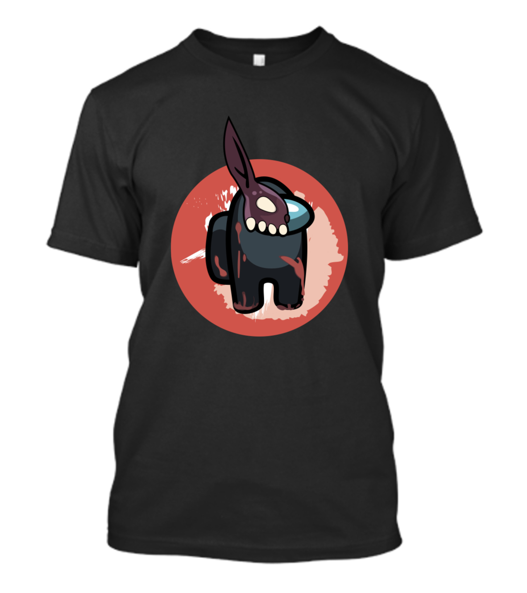 Corpse Husband Among Us Character With Mask And Red Circle Background T-Shirt