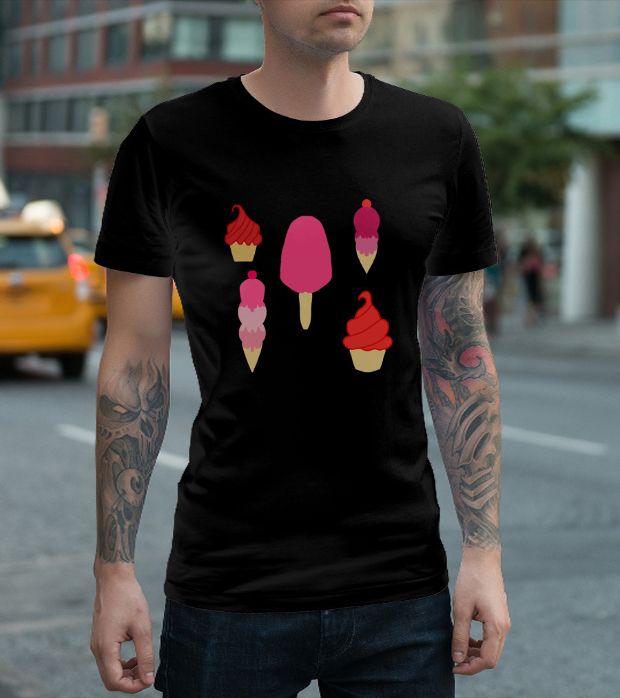 Cute And Colorful Ice Cream Treats Combo T-Shirt