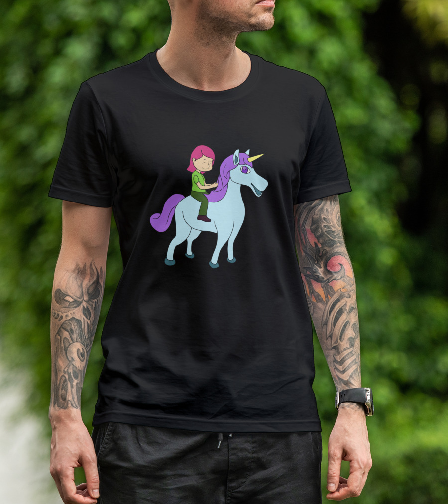 Cute Unicorn Rider Girls Pony T-Shirt