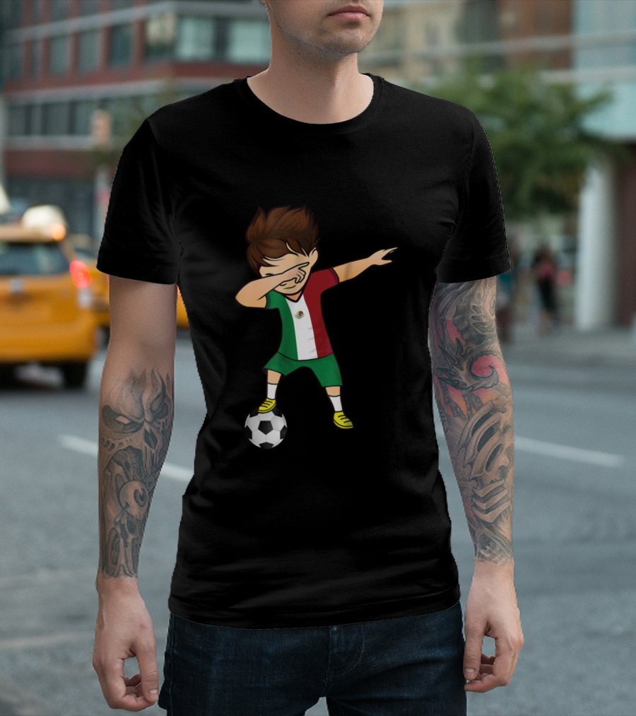 Mexico Jersey Dabbing Soccer Boy Football T-Shirt