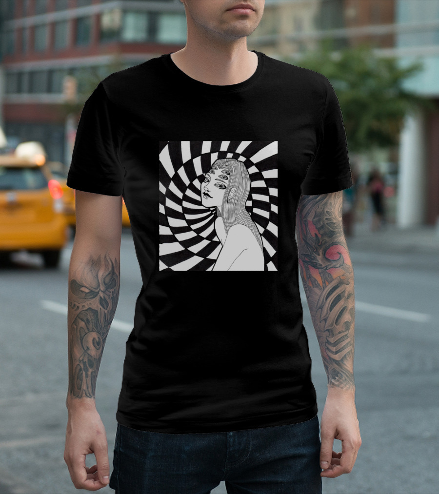 Dizzy Surreal Optical Illusion Multiple Eyes Spiral T-Shirt