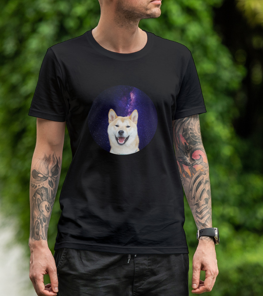 Shiba Inu Dog Lover Funny Face In Galaxy T-Shirt