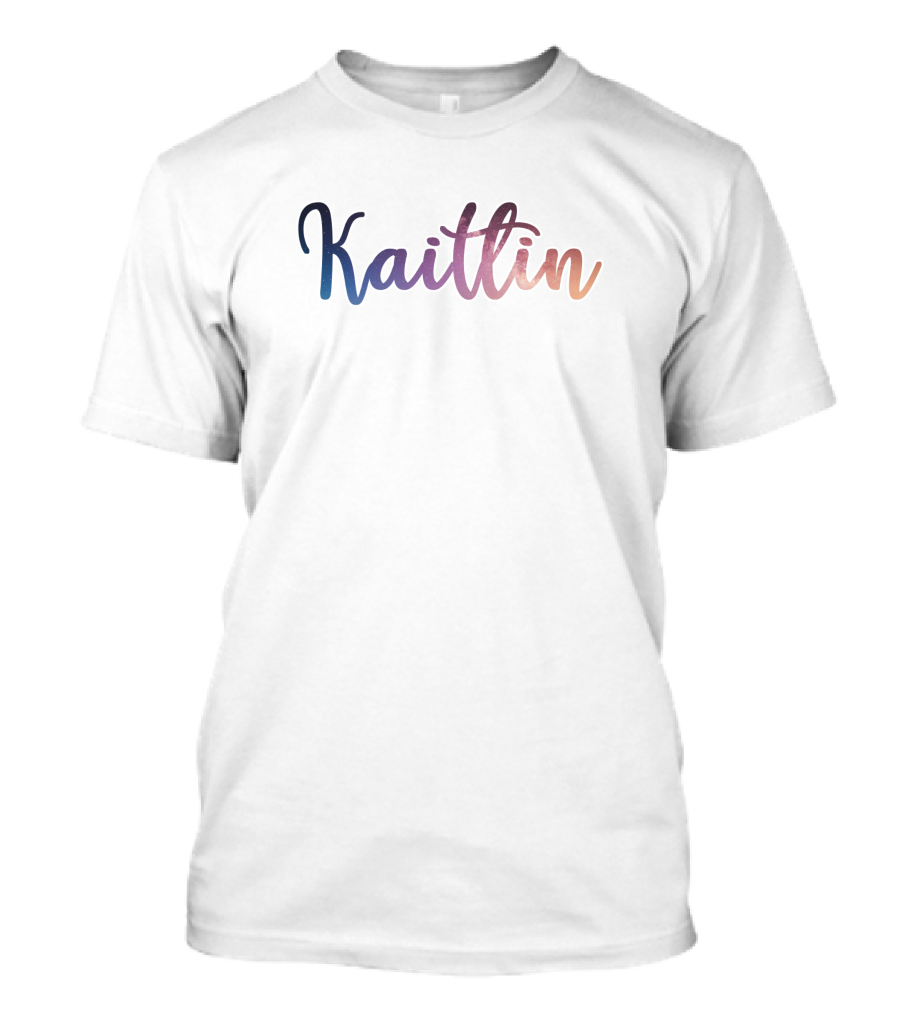 Kaitlin Gradient Text With Space-Inspired Colors T-Shirt