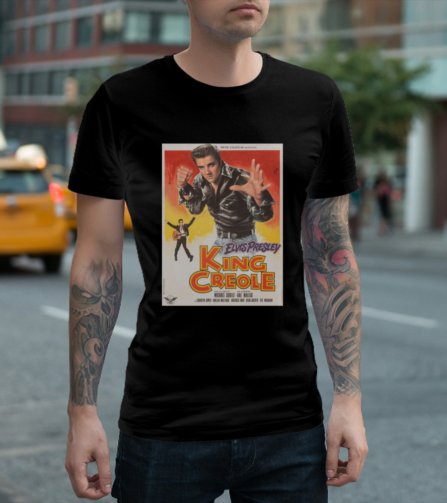 Elvis Presley King Creole Movie Poster Boxing Pose T-Shirt