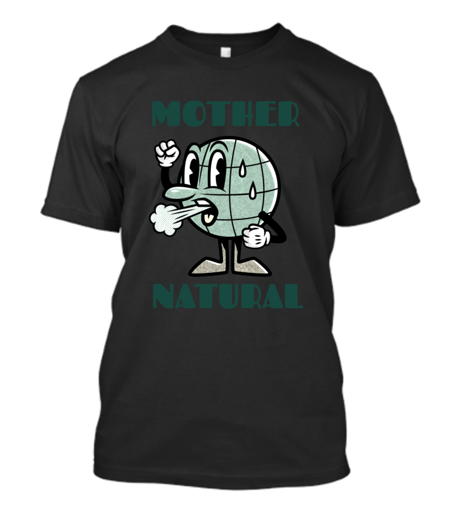 Mother Natural Cartoon Earth Fist Funny T-Shirt