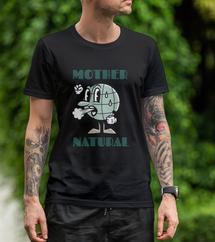 Mother Natural Cartoon Earth Fist Funny T-Shirt