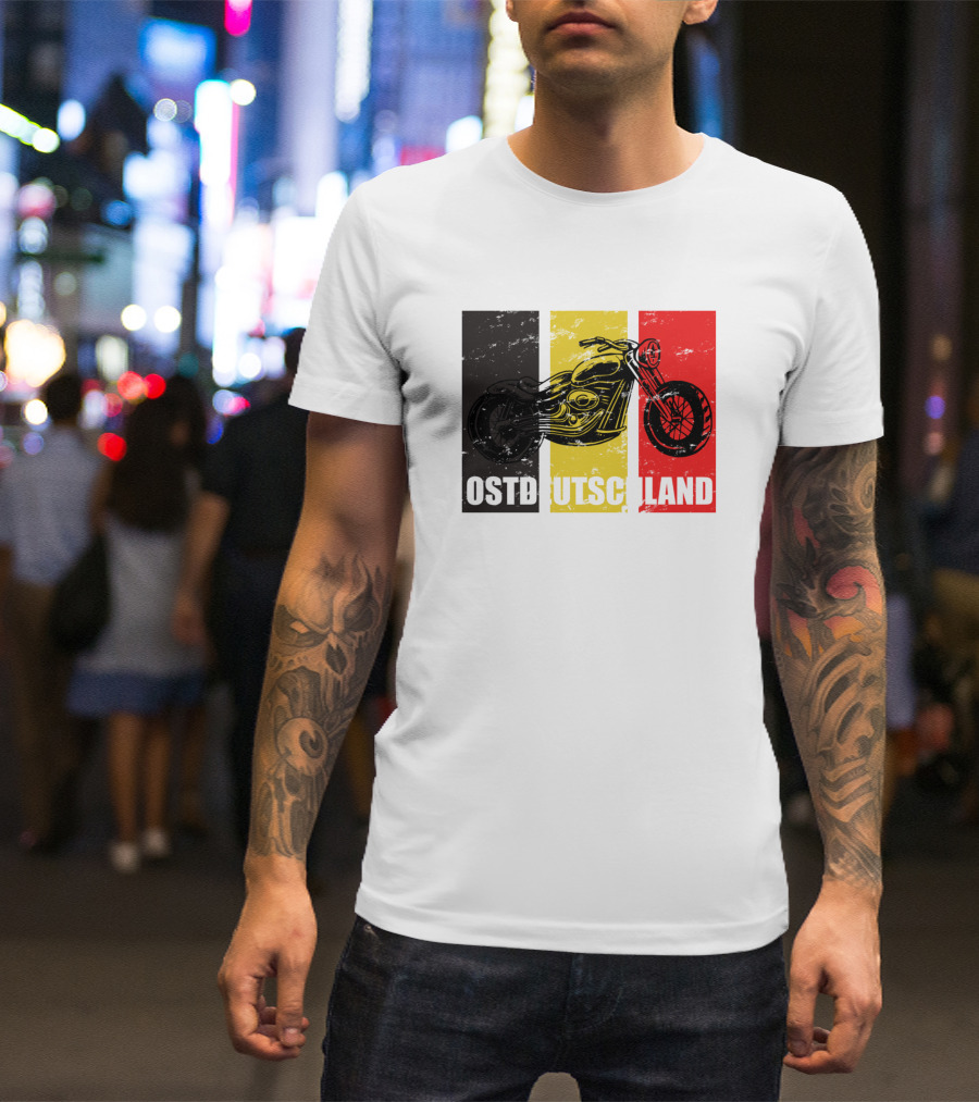 Ostdeutschland Chopper Biker Ostdeutschland Germany Flag T-Shirt
