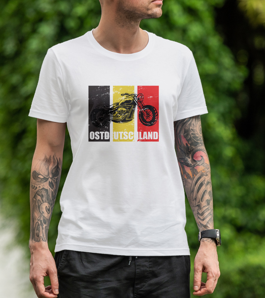 Ostdeutschland Chopper Biker Ostdeutschland Germany Flag T-Shirt