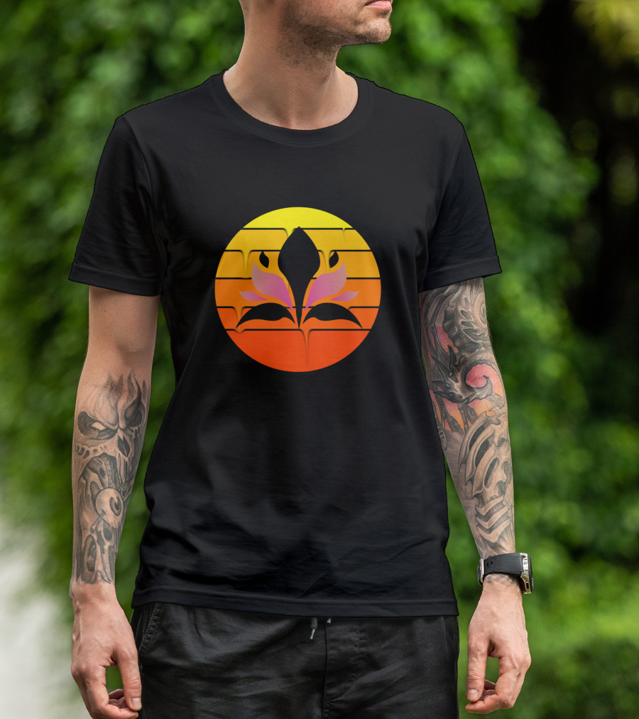 Sunset Gradient With Stylized Blossom T-Shirt