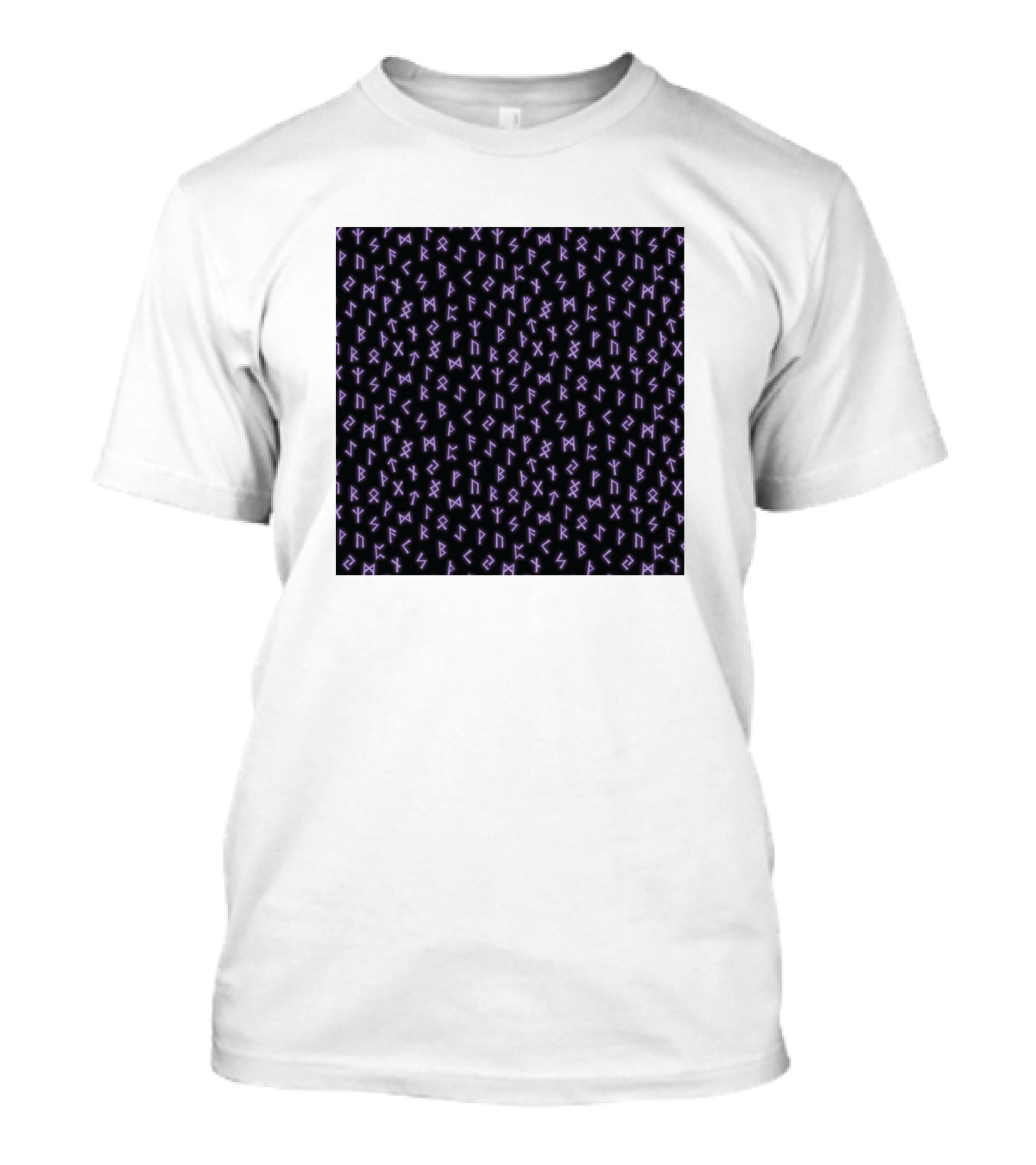 Purple Runes Pattern Nordic Symbols T-Shirt