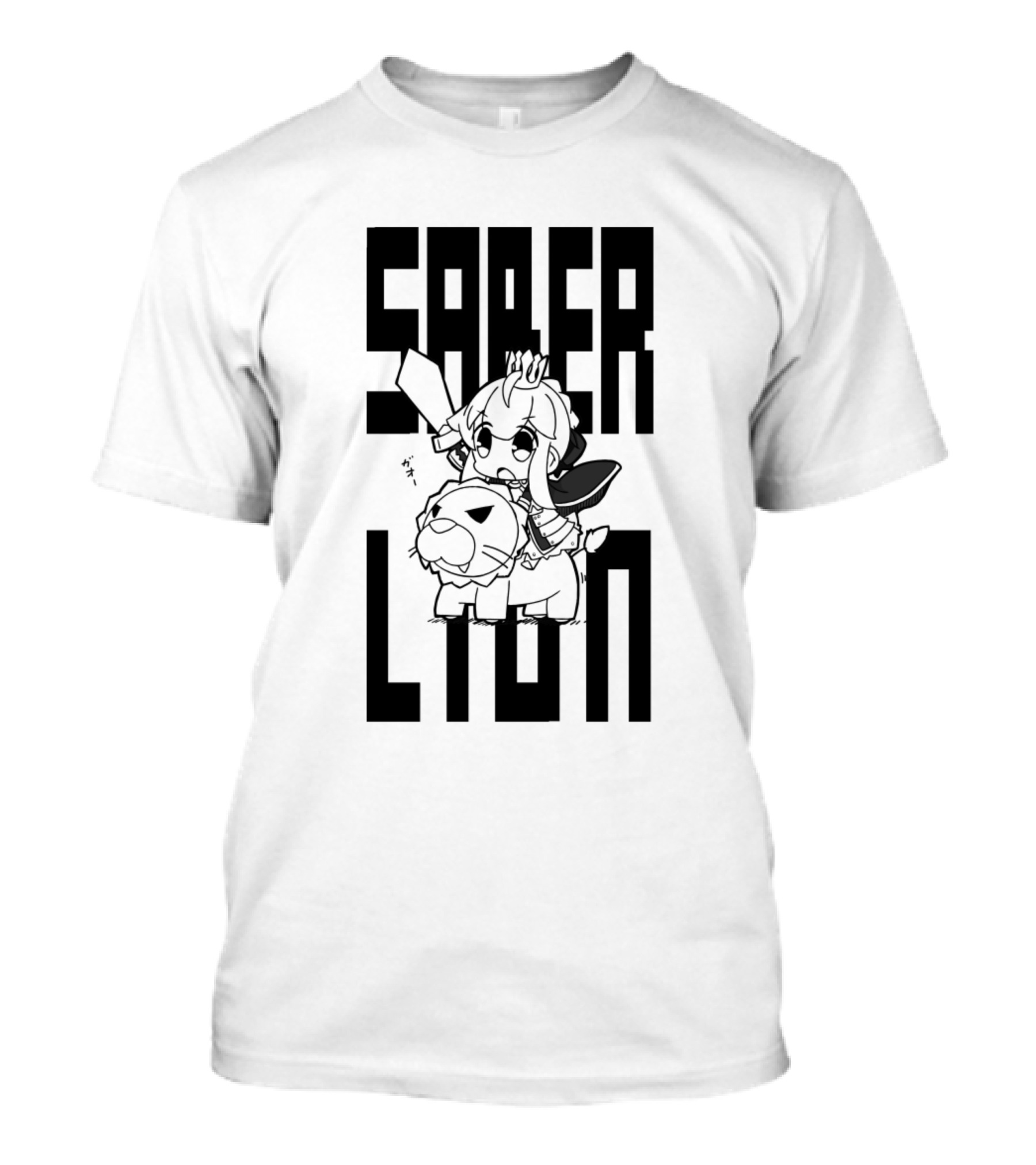 Saber Lion Anime Character Riding T-Shirt