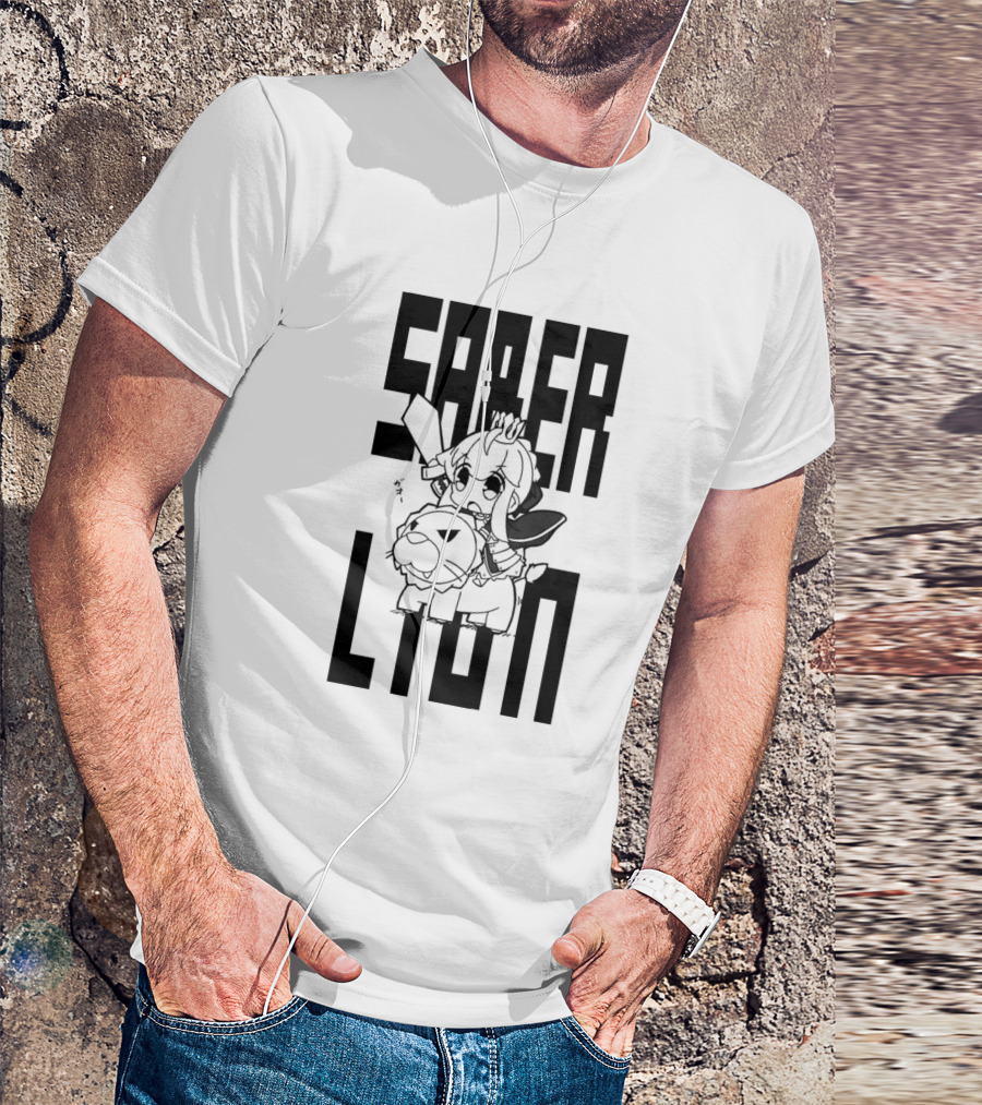 Saber Lion Anime Character Riding T-Shirt