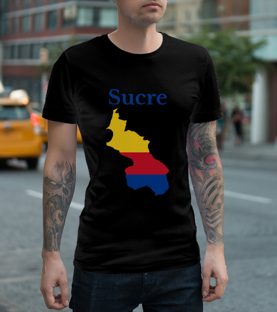 Sucre Colombia Flag Map T-Shirt