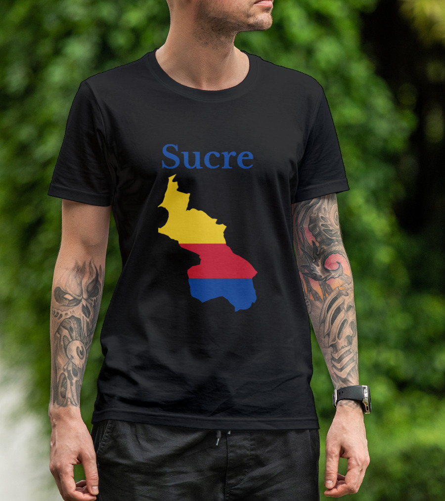 Sucre Colombia Flag Map T-Shirt