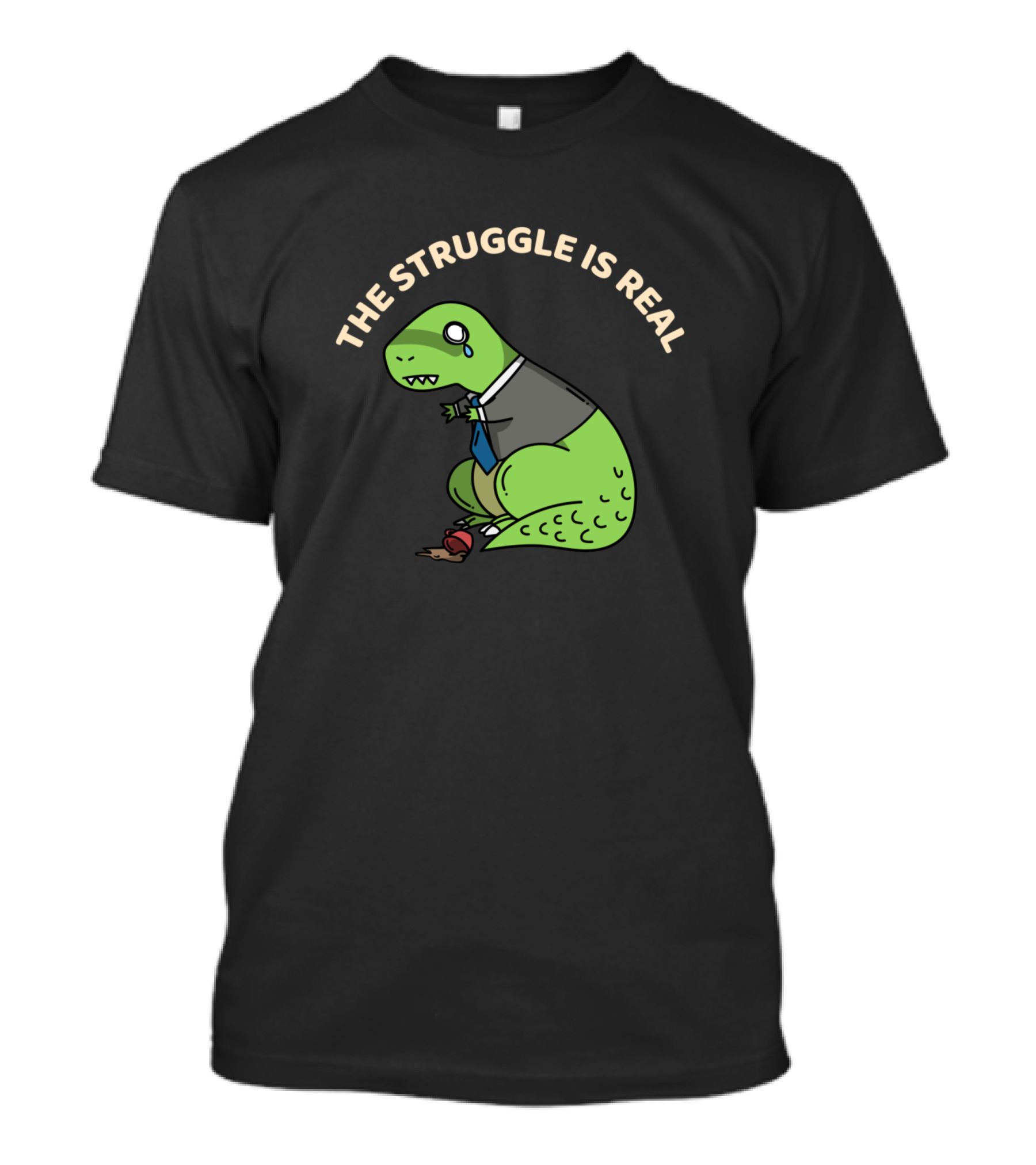 The Struggle Is Real Dinosaur Tying Tie T-Shirt