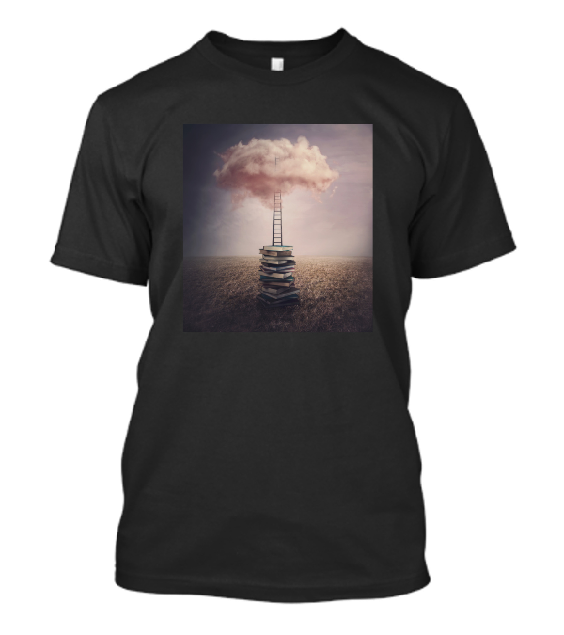 The Way Of Wisdom Book Stack Ladder Clouds Dreamscape T-Shirt