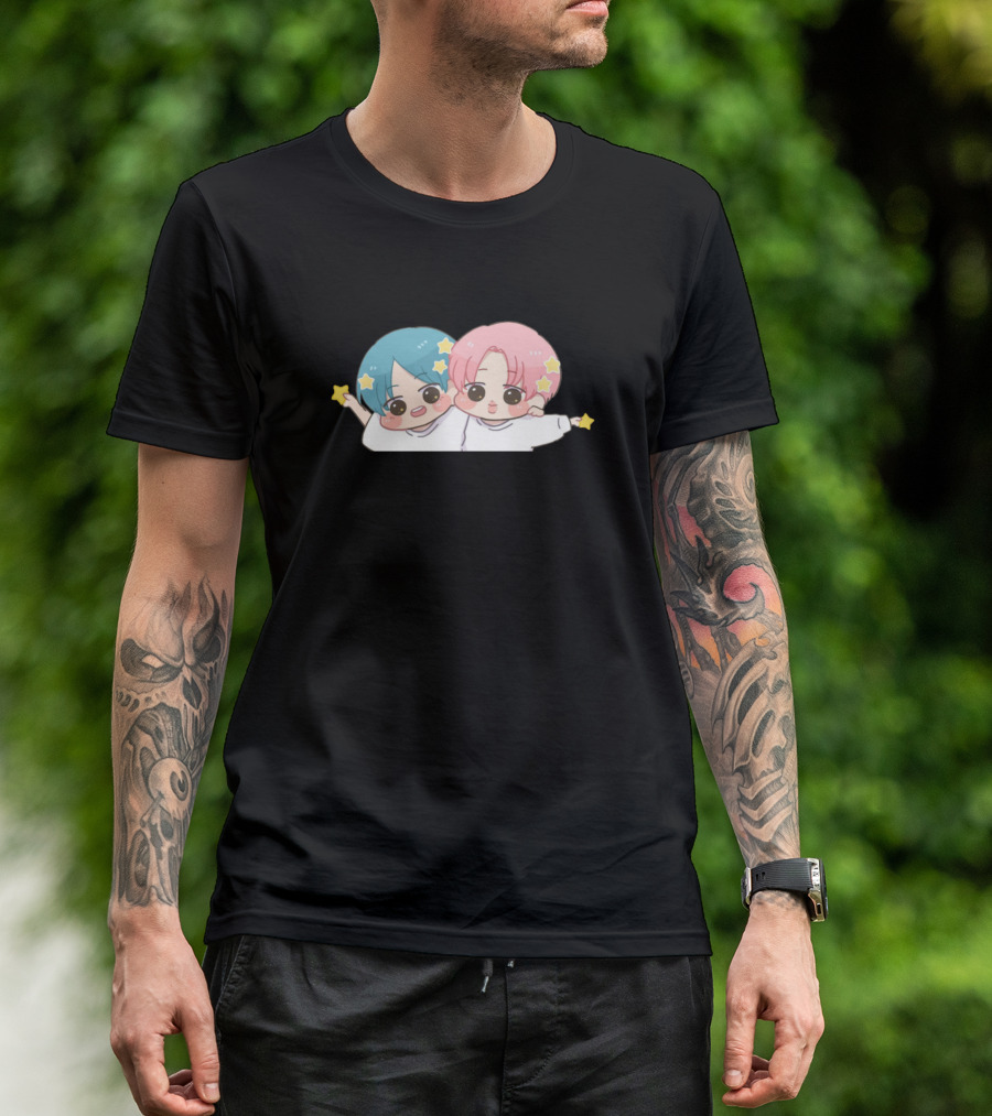 Vmin BTS Chibi Cartoon Stars T-Shirt