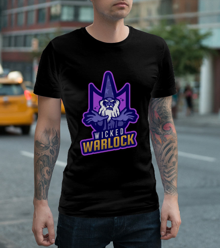 Wicked Warlock Wizard Purple Magic T-Shirt