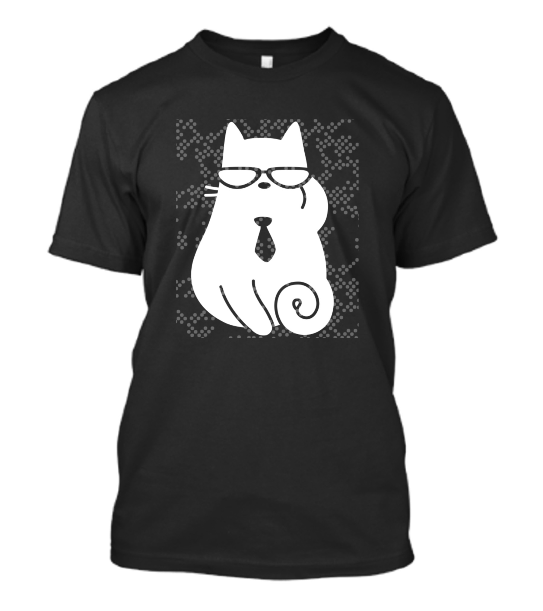 Sophisticated Cat With Glasses And Tie T-Shirt