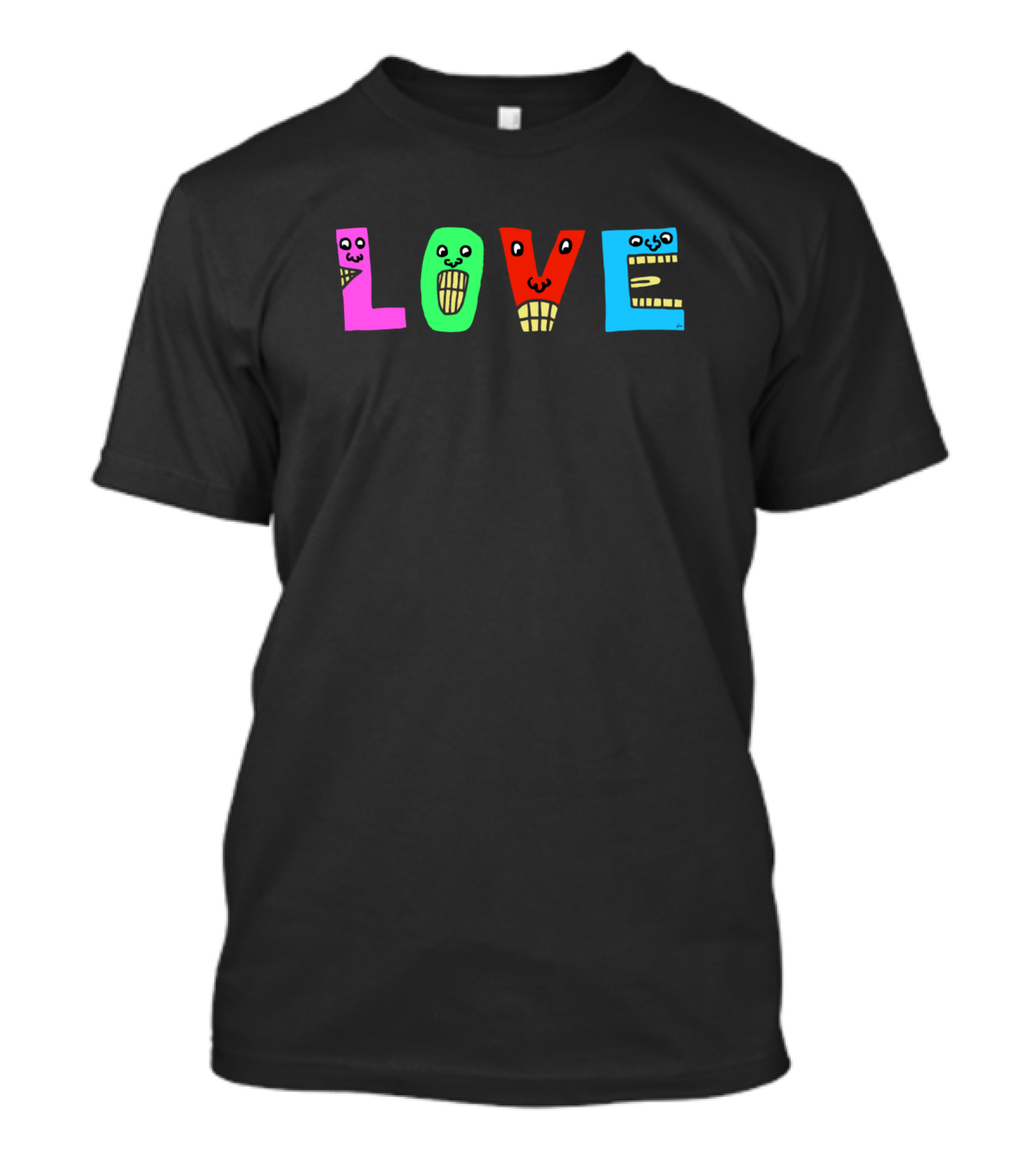 Cute Love Colorful Character Letters Dancing Motivational Text T-Shirt