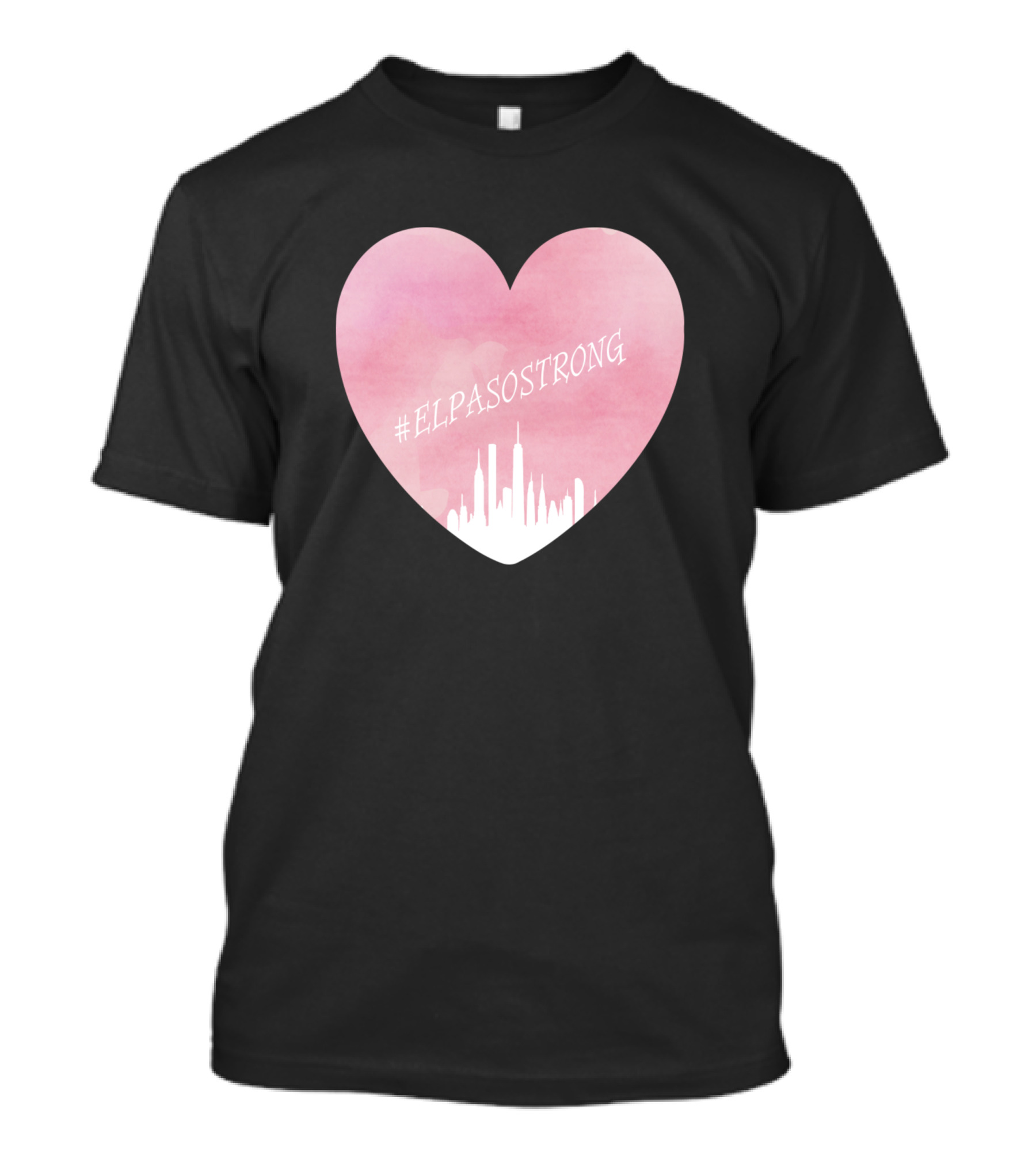 ElPasoStrong Pink Heart With City Skyline T-Shirt