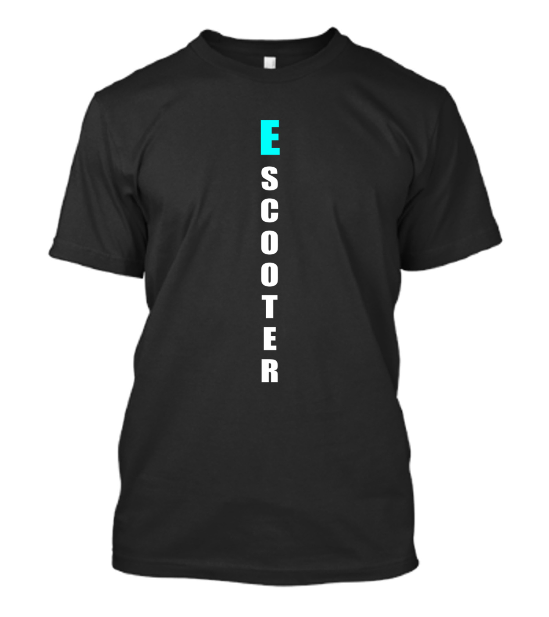 ESCOOTER Vertical Lettering In Blue And White T-Shirt