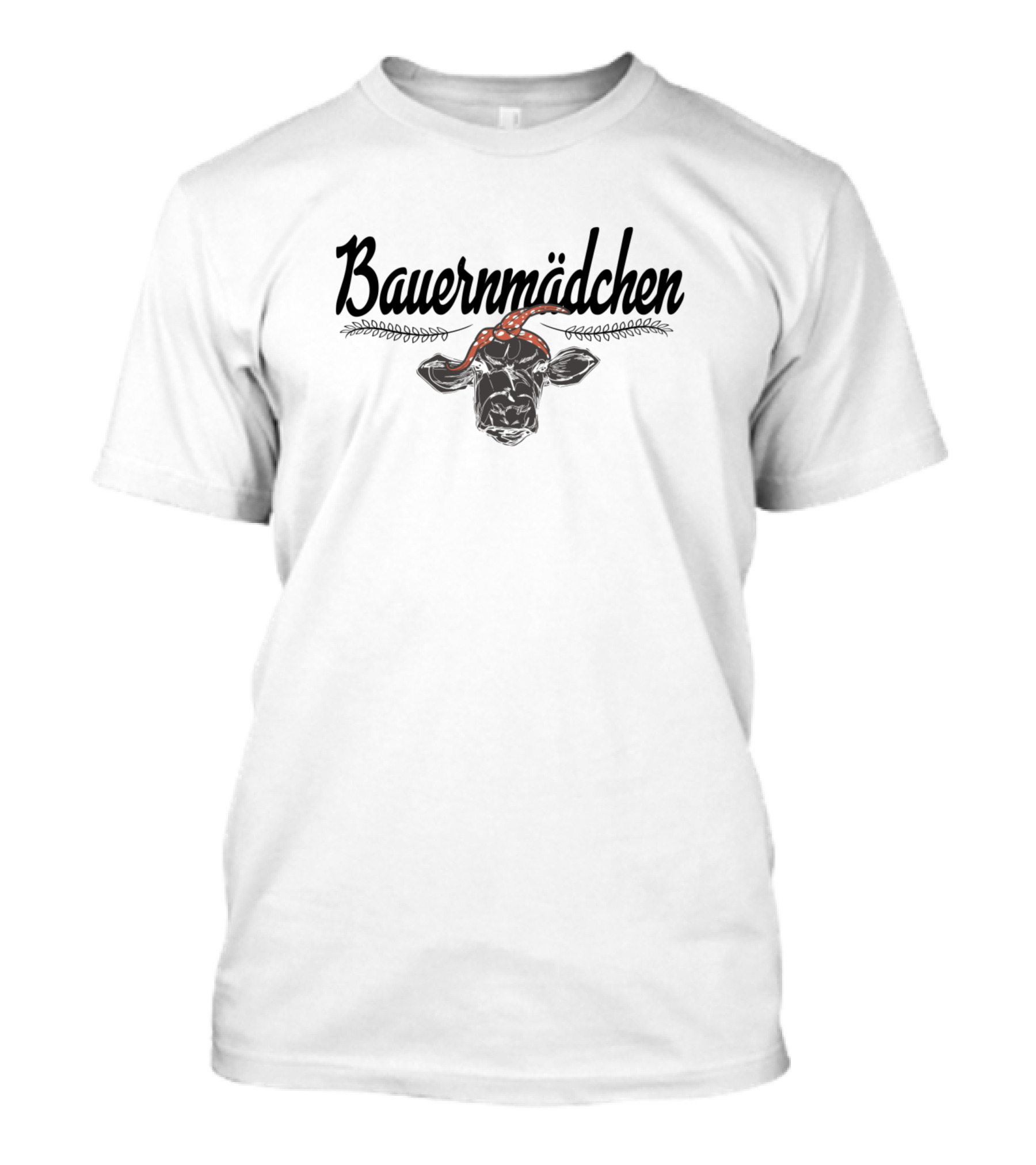 Bauernmädchen Cow Head With Red Bandana T-Shirt