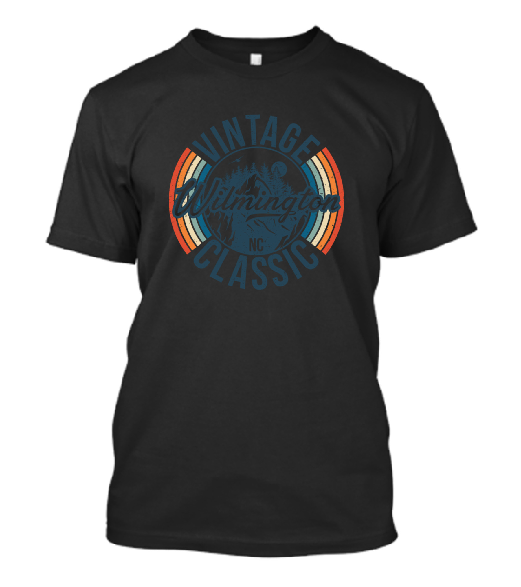 Vintage Wilmington NC Classic Retro Moon And Trees T-Shirt
