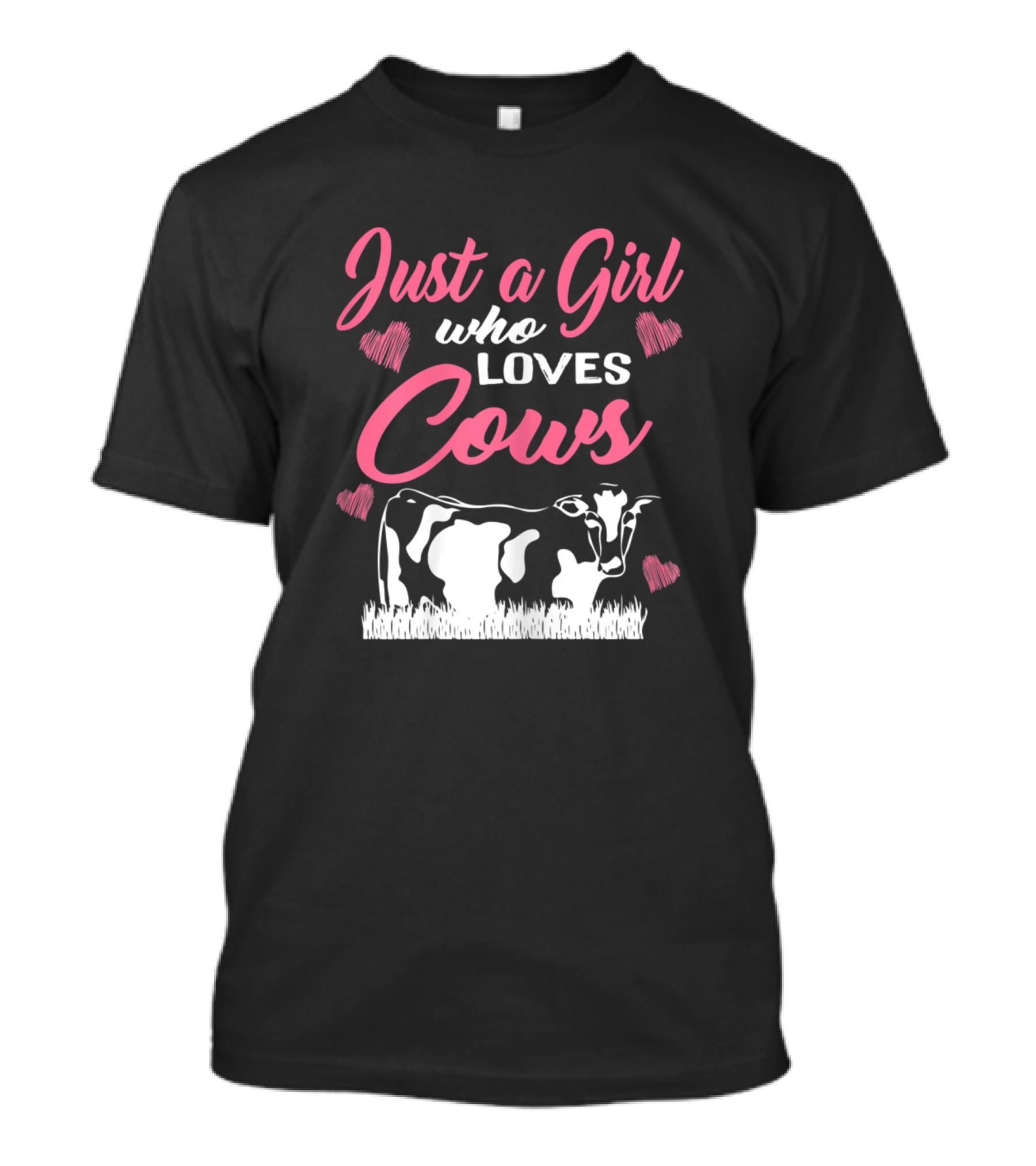 Just A Girl Who Loves Cows Hearts Farm Girls T-Shirt