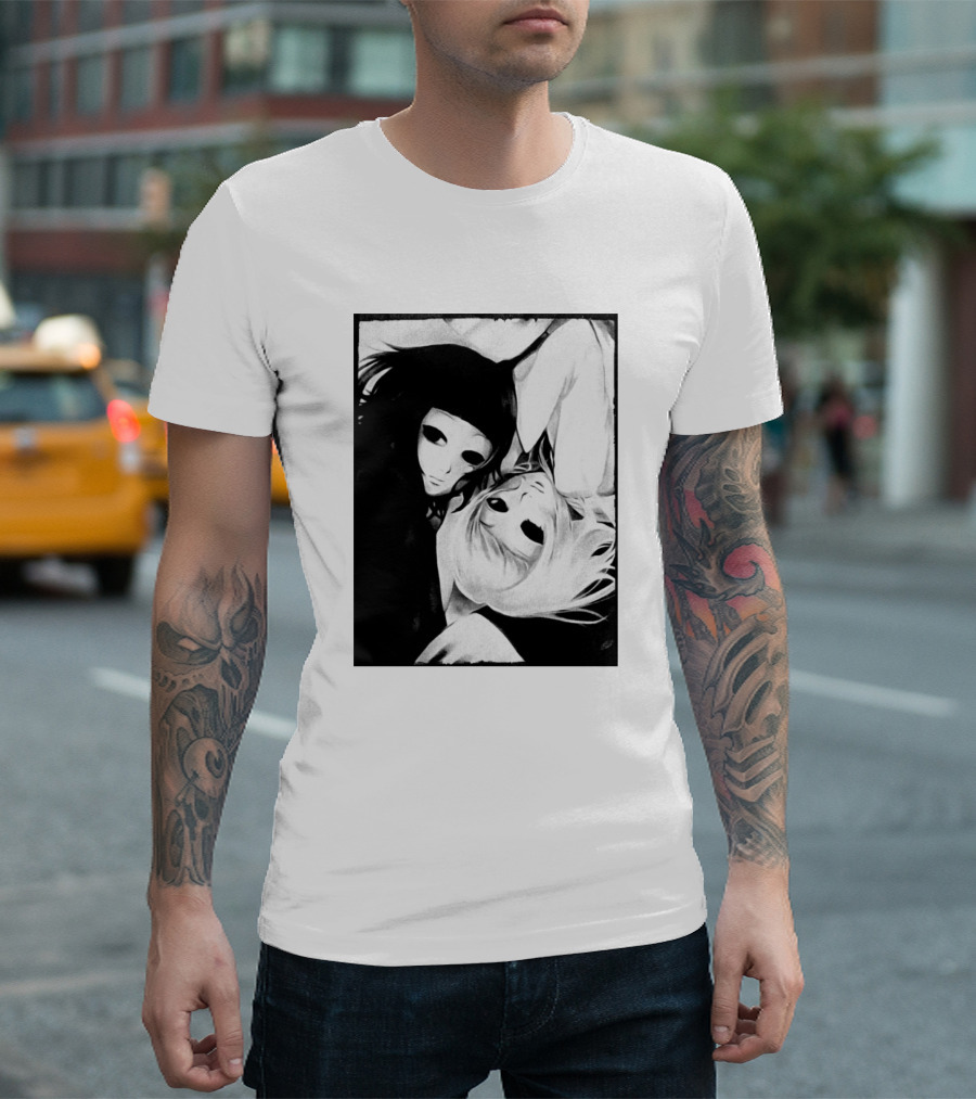 Kurona And Nashiro Monochrome Artistic Duo T-Shirt