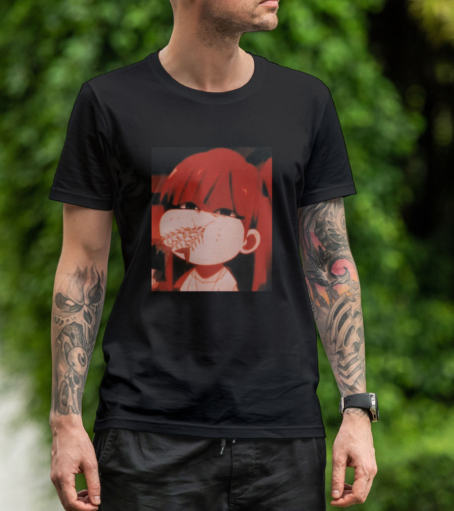 Morgiana Red Aesthetic Anime Character Eating Expression T-Shirt