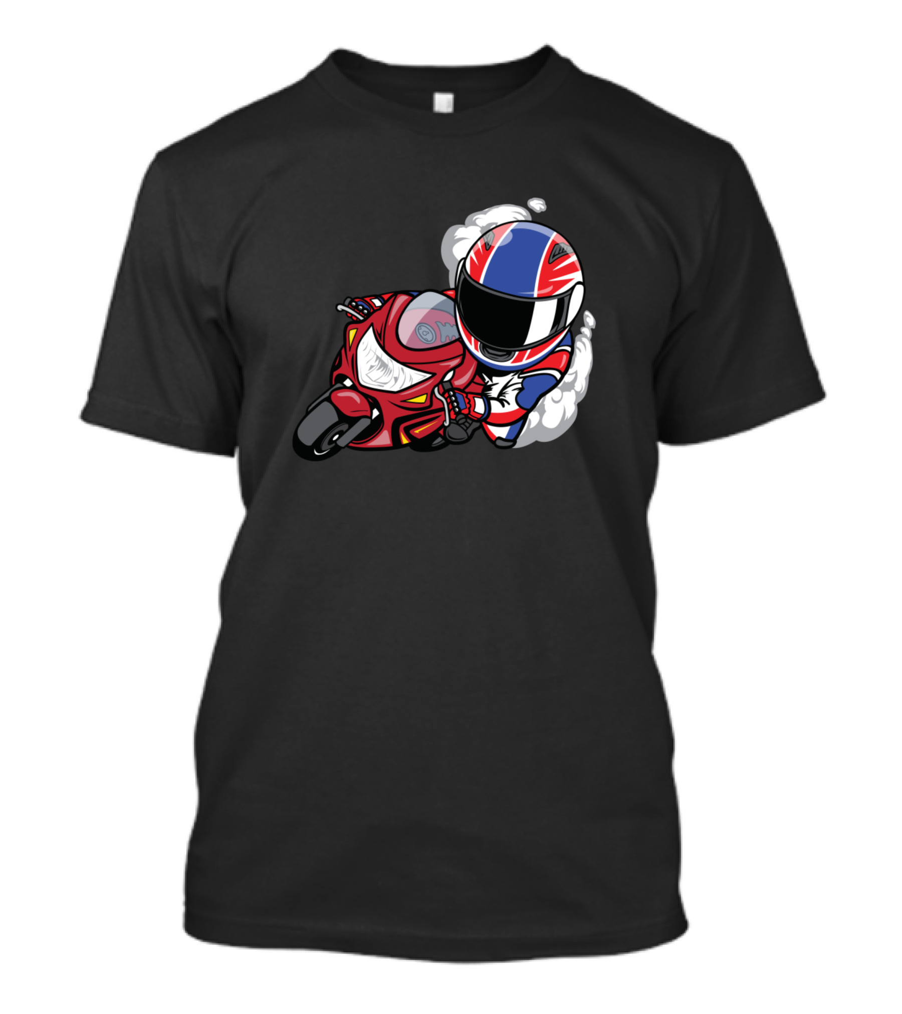 Motorsport Racing British Flag Helmet Bike Rider T-Shirt