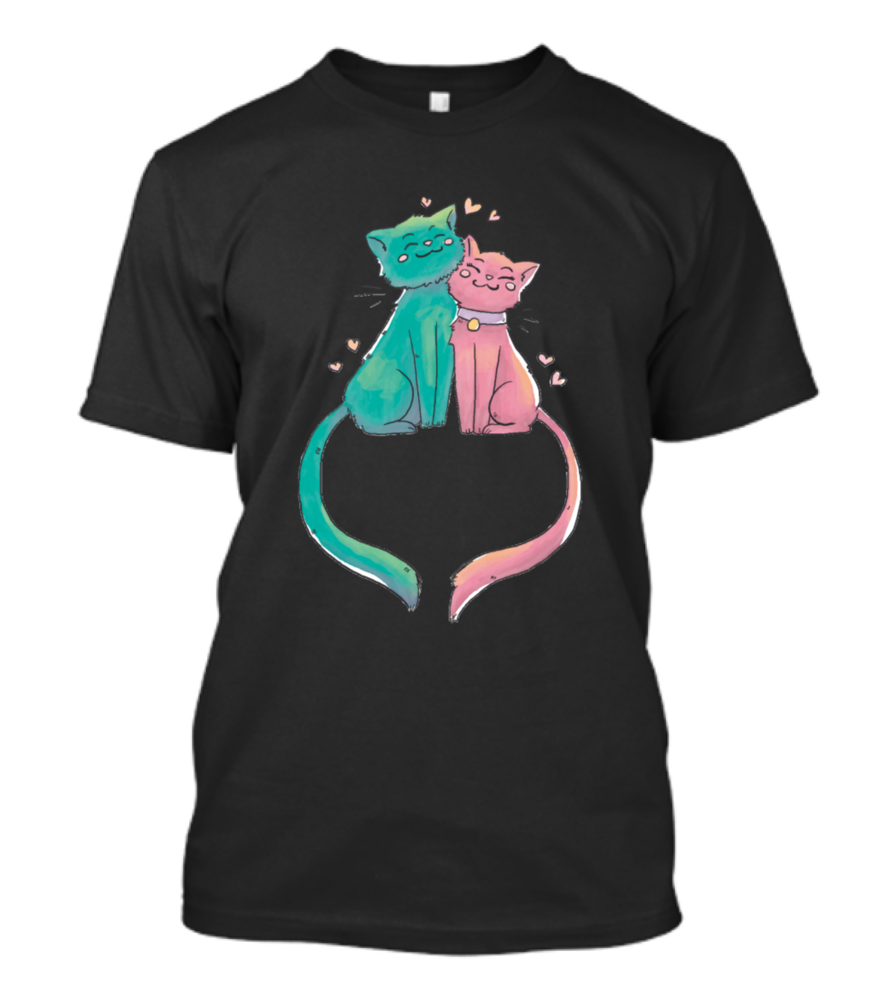 Potter Cats Colorful Feline Love With Heart Tails T-Shirt