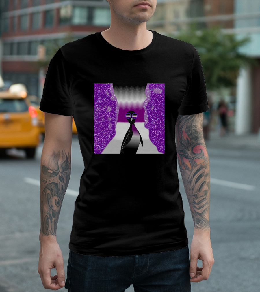 Pride Penguin Ace Abstract Purple and Black T-Shirt