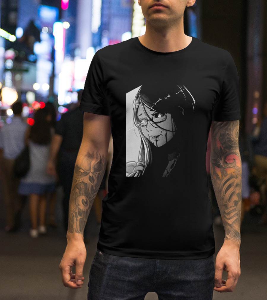 Rize Kamishiro Tokyo Ghoul Grayscale Character T-Shirt