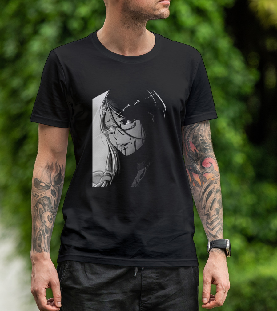 Rize Kamishiro Tokyo Ghoul Grayscale Character T-Shirt